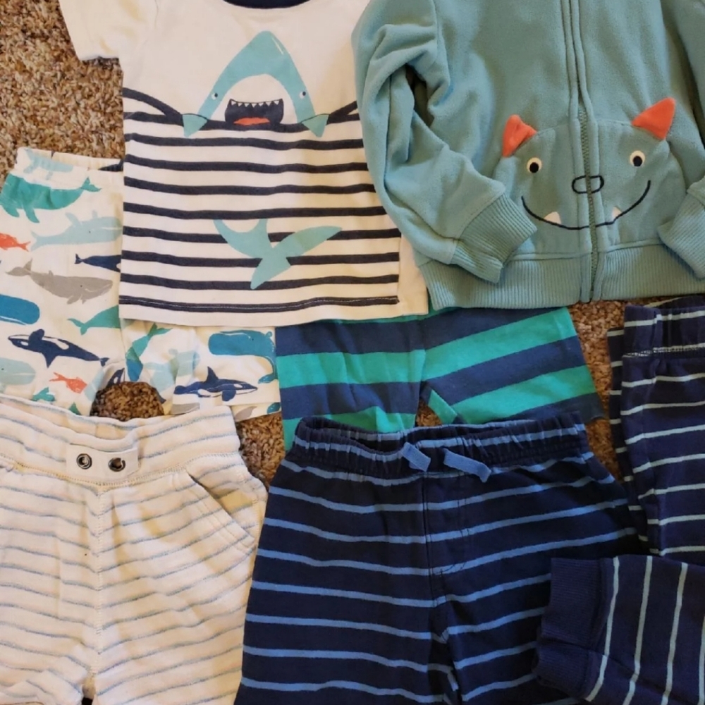 Boys 18-24 7 piece bundle set shorts tshirt pjs